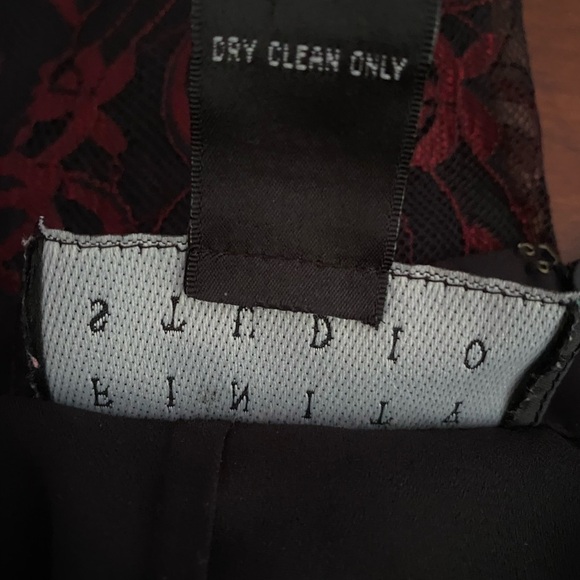 Vintage Finity Studio Red Floral Lace Pants | Sz 12 | Black Contrast - Picture 7 of 7